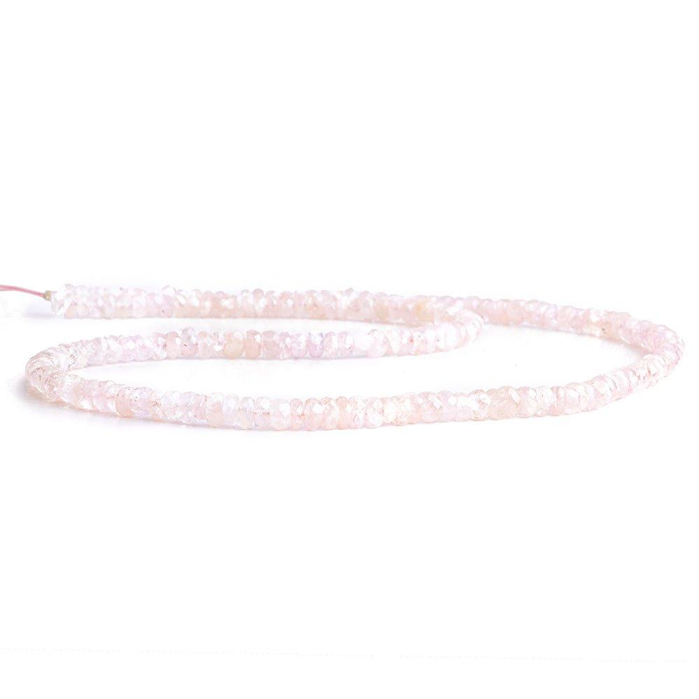 Morganite Faceted Rondelle Beads 16 inch 195 pieces - The Bead Traders