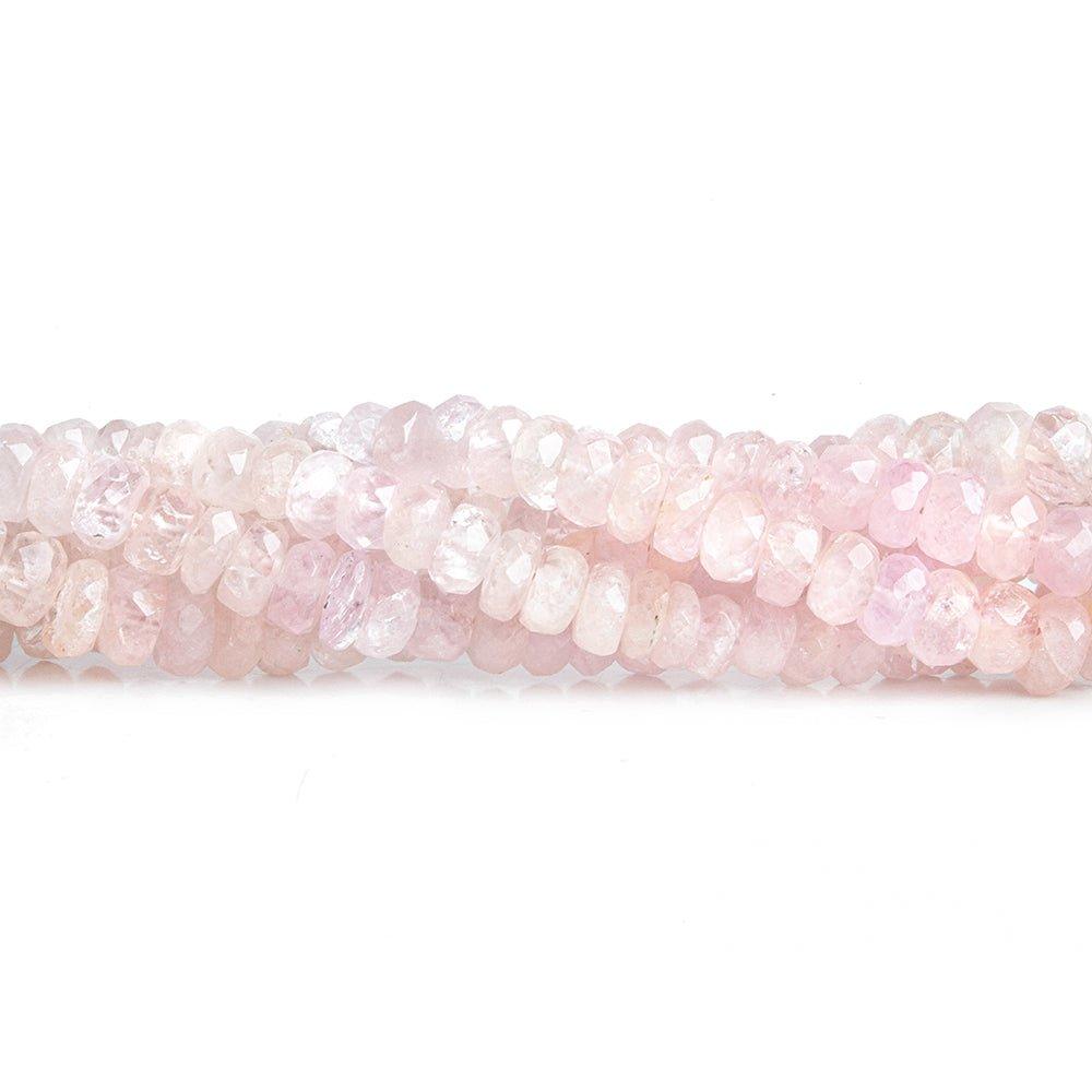 Morganite Faceted Rondelle Beads 16 inch 195 pieces - The Bead Traders