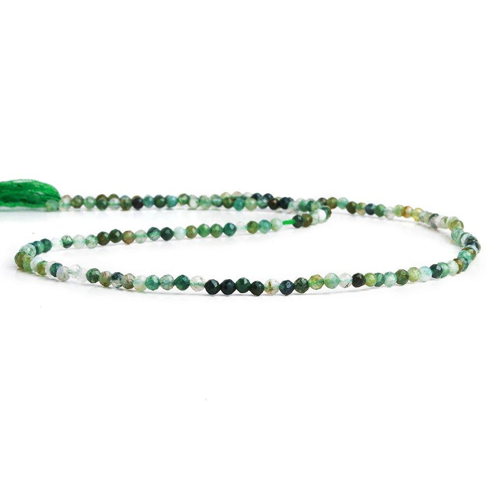 Moss Agate Microfaceted Round Beads 12 inch 150 pieces - The Bead Traders