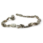 Moss Agate plain nugget beads 13 inch 24 beads 11x9x3-15x9x3mm - The Bead Traders