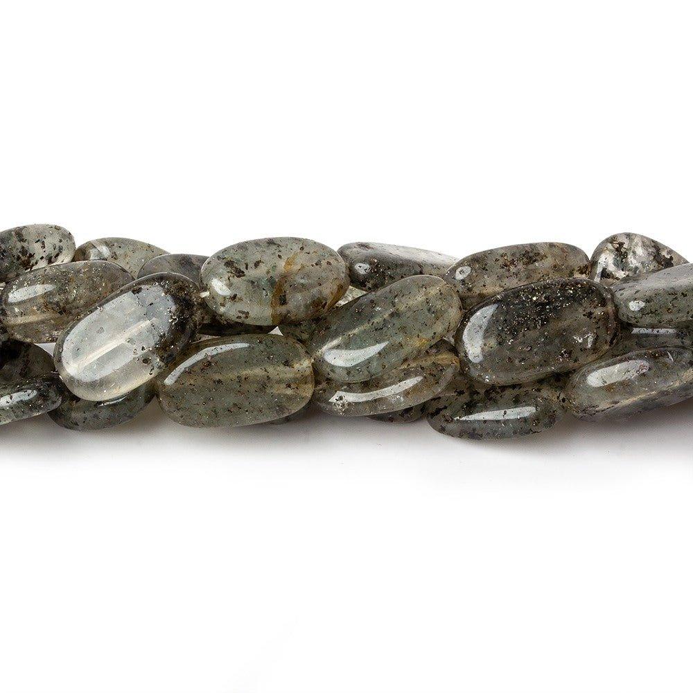 Moss Agate plain nugget beads 13 inch 24 beads 11x9x3-15x9x3mm - The Bead Traders