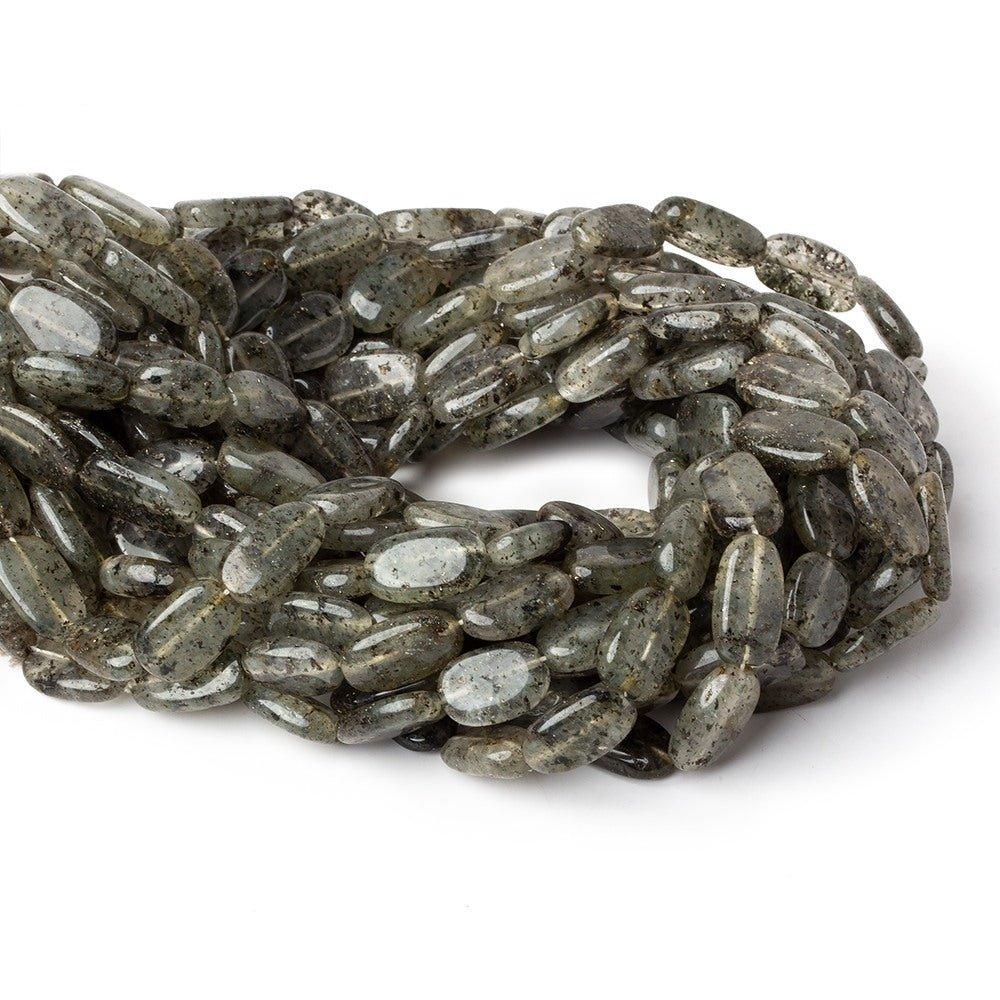 Moss Agate plain nugget beads 13 inch 24 beads 11x9x3-15x9x3mm - The Bead Traders
