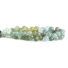 Moss Aquamarine Faceted Candy Kiss Beads 8 inch 65 pieces - The Bead Traders