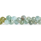 Moss Aquamarine Faceted Candy Kiss Beads 8 inch 65 pieces - The Bead Traders