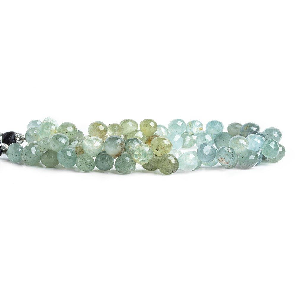 Moss Aquamarine Faceted Candy Kiss Beads 8 inch 65 pieces - The Bead Traders