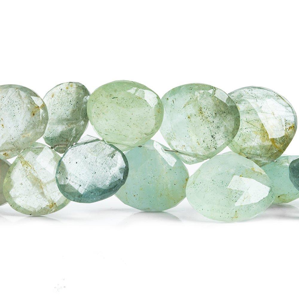Moss Aquamarine Faceted Heart Beads 7.5 inch 40 pieces - The Bead Traders