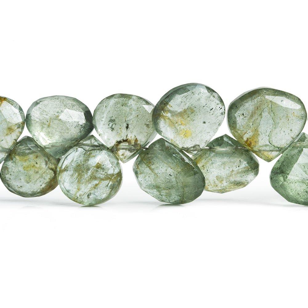 Moss Aquamarine Faceted Heart Beads 8 inch 40 pieces - The Bead Traders