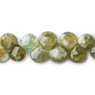 Moss Aquamarine Faceted Heart Beads, 8 inch, 7x7-13x13mm, 44 pieces - The Bead Traders