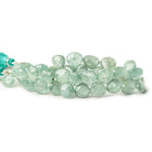 Moss Aquamarine Faceted Hearts 10x10-11x11mm 8 inch 40 - The Bead Traders