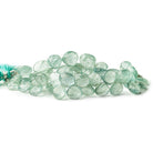 Moss Aquamarine Faceted Hearts 10x10-12x12mm 8 inch 43 beads - The Bead Traders