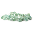 Moss Aquamarine Faceted Hearts 8x8-14x14m 8 inch 37 beads - The Bead Traders