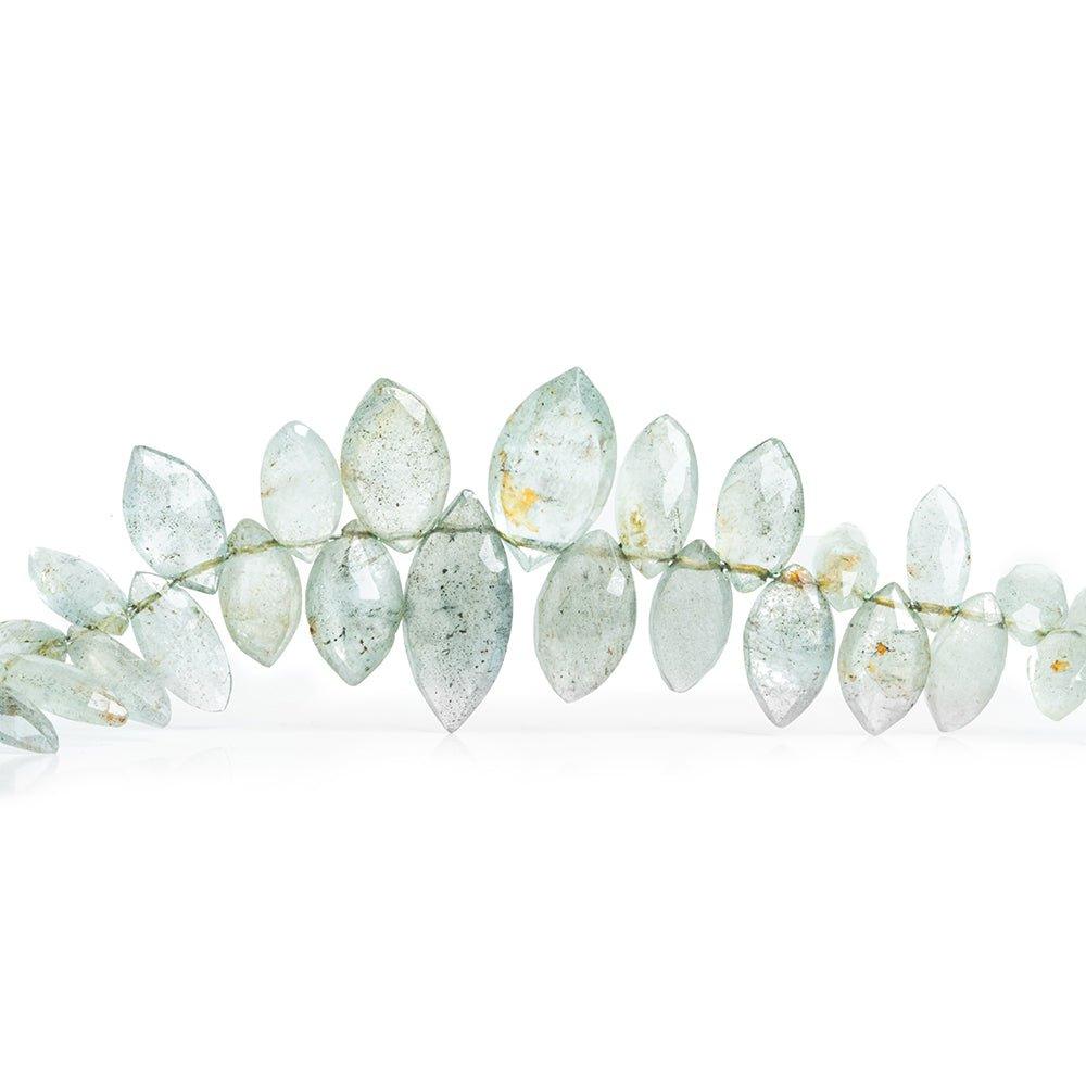 Moss Aquamarine Faceted Marquise Beads 8 inch 70 pieces - The Bead Traders