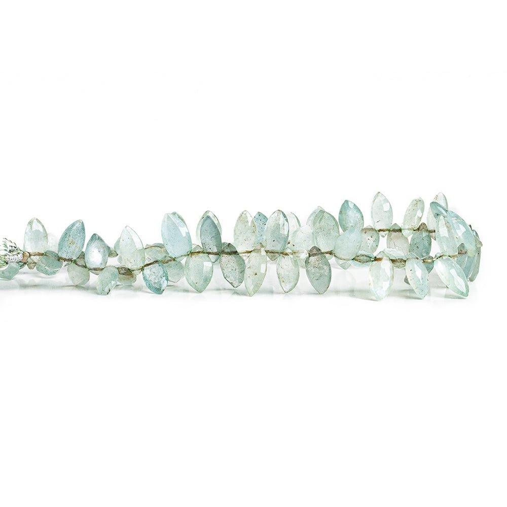 Moss Aquamarine Faceted Marquise Beads 8 inch 70 pieces - The Bead Traders