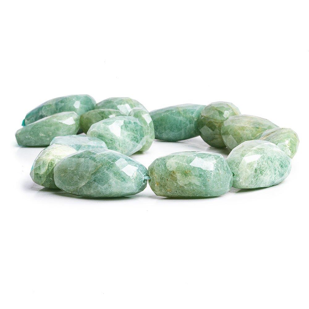 Moss Aquamarine Faceted Nugget Beads 15 inch 15 pieces - The Bead Traders