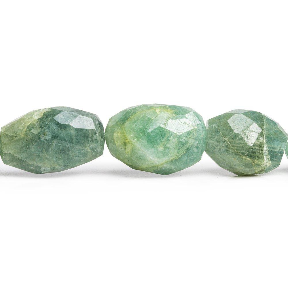 Moss Aquamarine Faceted Nugget Beads 16 inch 19 pieces - The Bead Traders