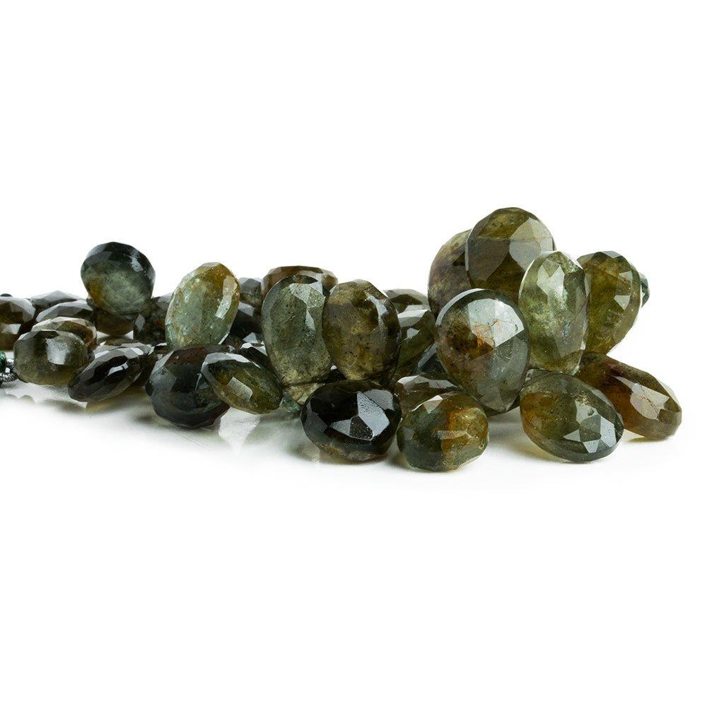 Moss Aquamarine Faceted Pear Beads 8 inch 40 pieces - The Bead Traders