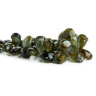 Moss Aquamarine Faceted Pear Beads 8 inch 40 pieces - The Bead Traders