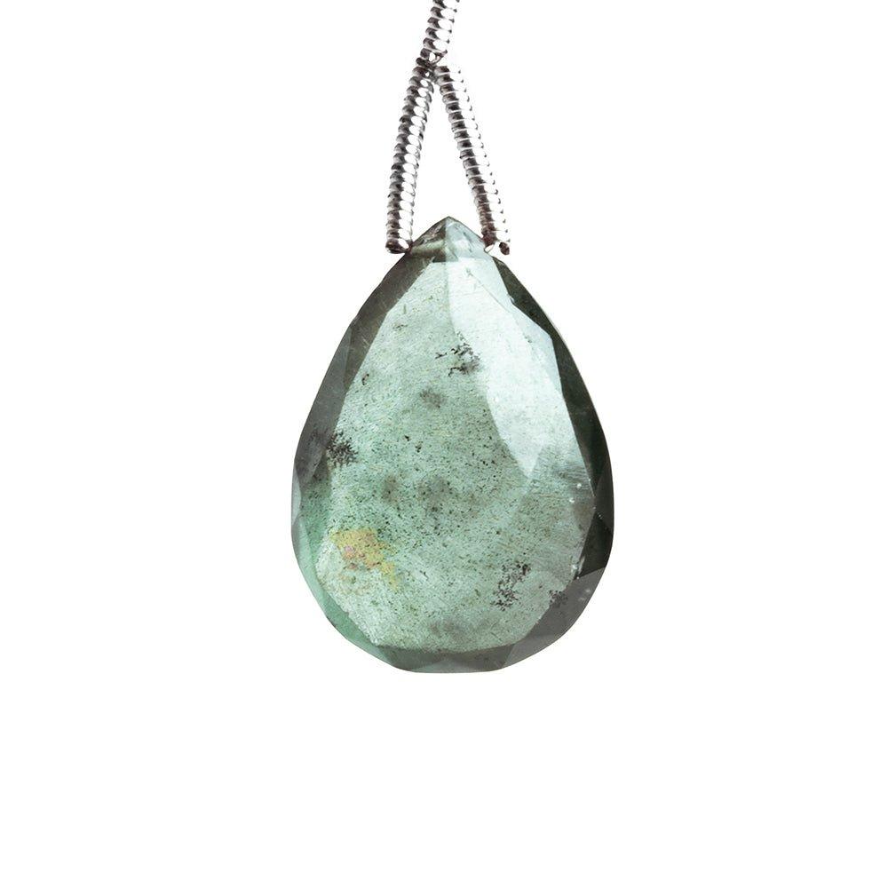 Moss Aquamarine Faceted Pear Focal Bead 1 Piece - The Bead Traders