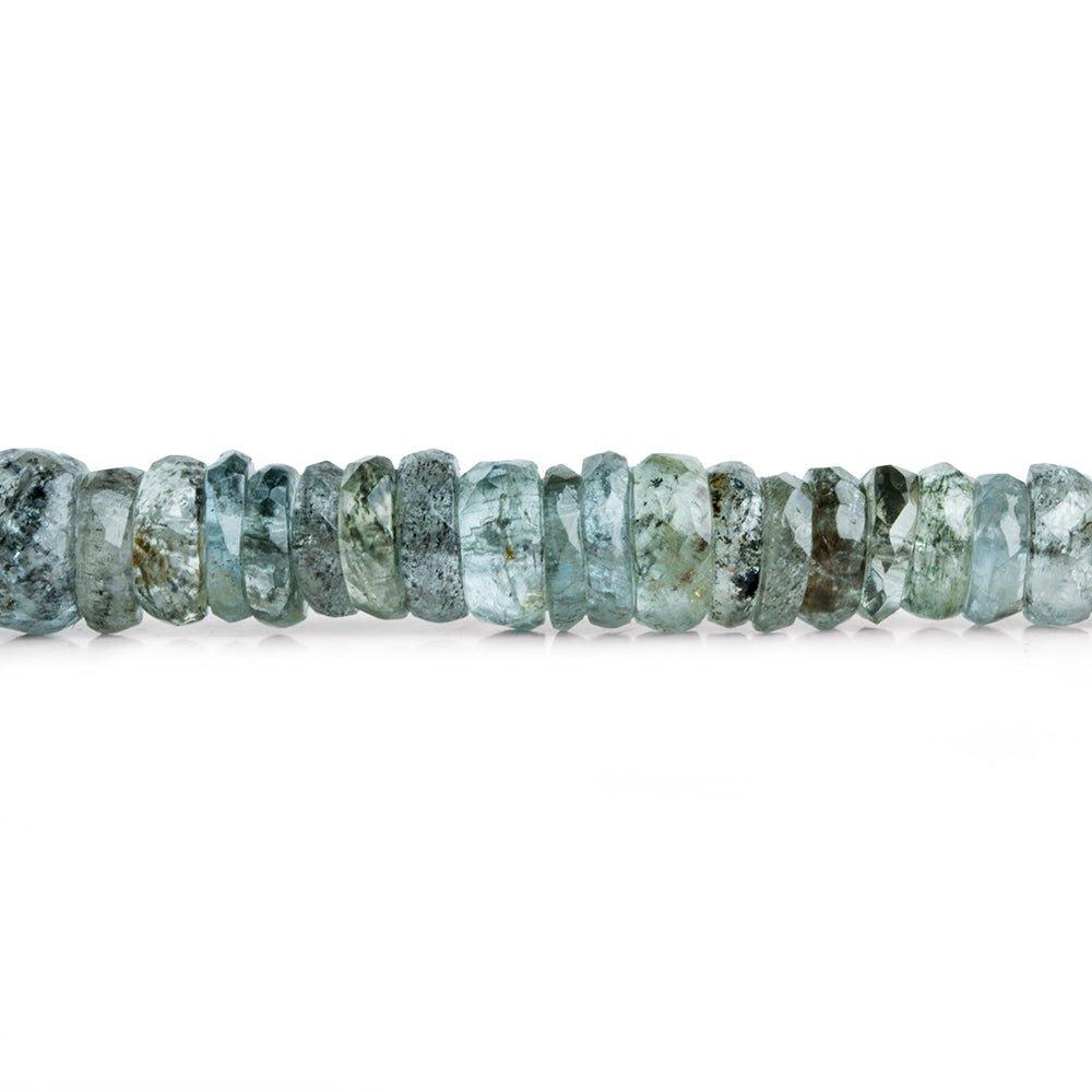Moss Aquamarine Faceted Rondelle Beads 14 inch 135 pieces - The Bead Traders