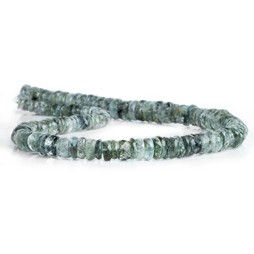 Moss Aquamarine Faceted Rondelle Beads 14 inch 135 pieces - The Bead Traders