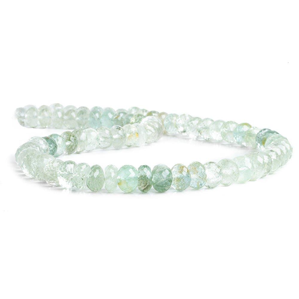 Moss Aquamarine Faceted Rondelle Beads 14 inch 70 pieces - The Bead Traders