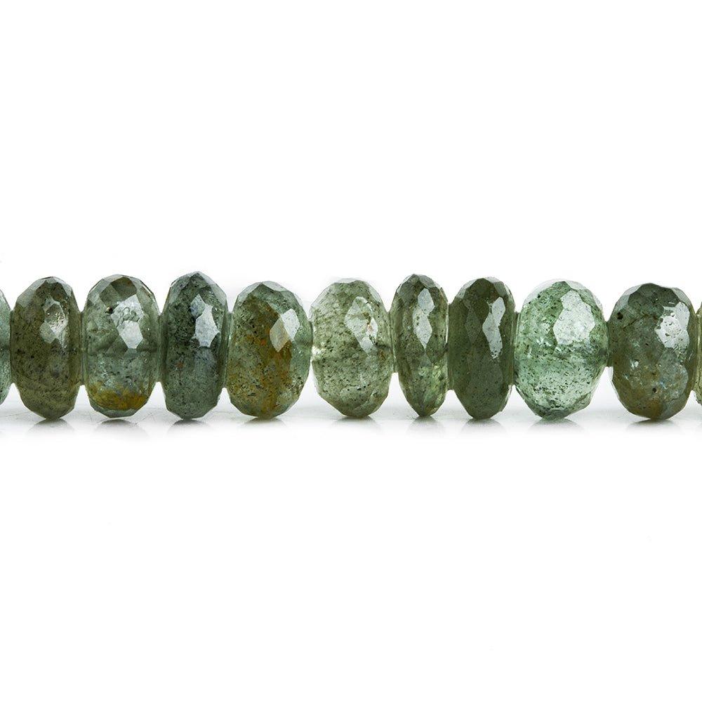 Moss Aquamarine Faceted Rondelle Beads 14 inch 80 pieces - The Bead Traders
