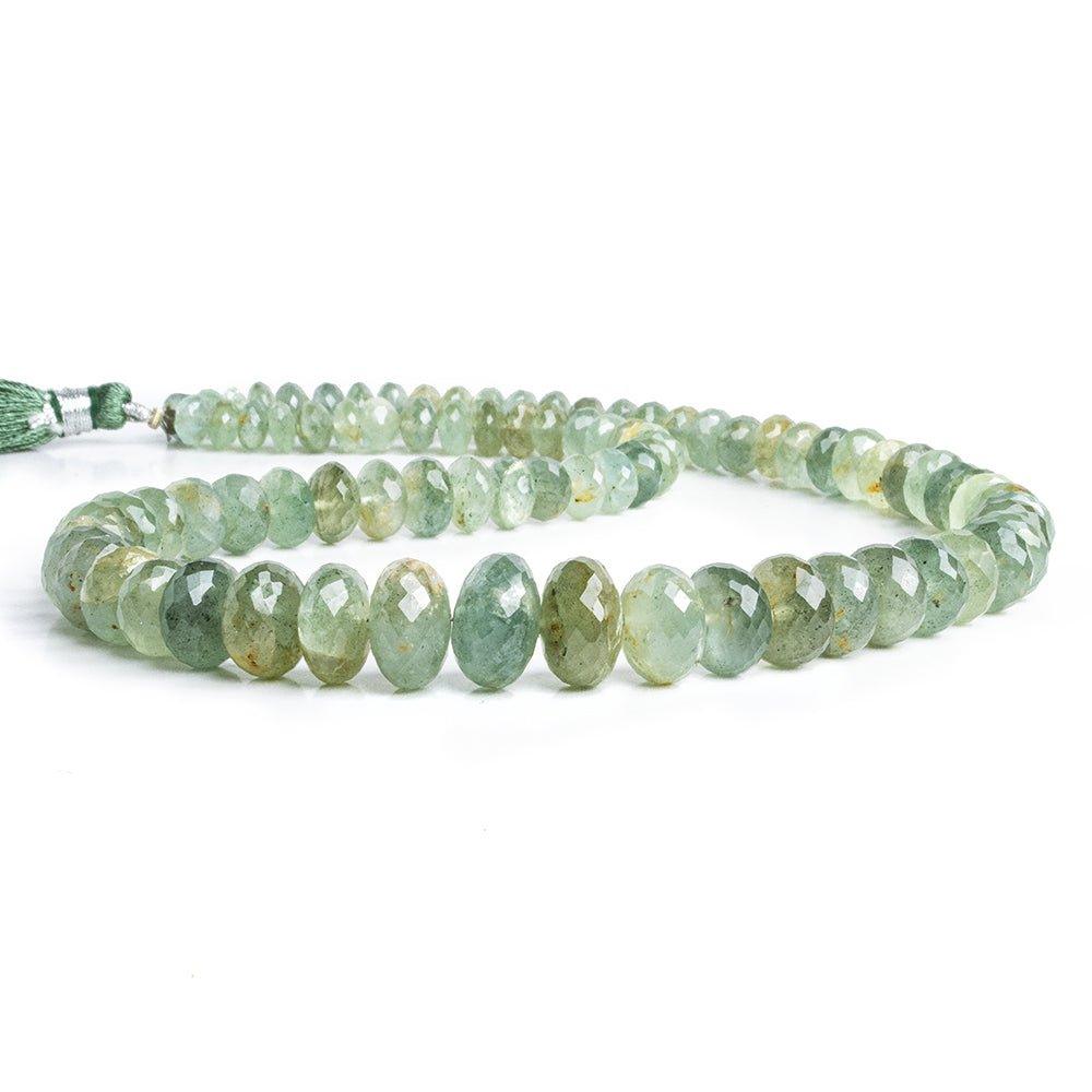 Moss Aquamarine Faceted Rondelle Beads 16 inch 85 pieces - The Bead Traders