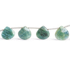Moss Aquamarine Plain Heart Beads 8 inch 12 pieces - The Bead Traders