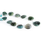 Moss Aquamarine Plain Hearts 8 inch 11 beads - The Bead Traders