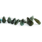 Moss Aquamarine Plain Pear Beads 8 inch 15 pieces - The Bead Traders
