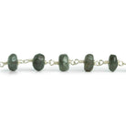 Moss Aquamarine Plain Rondelle Silver Chain 32 pieces - The Bead Traders