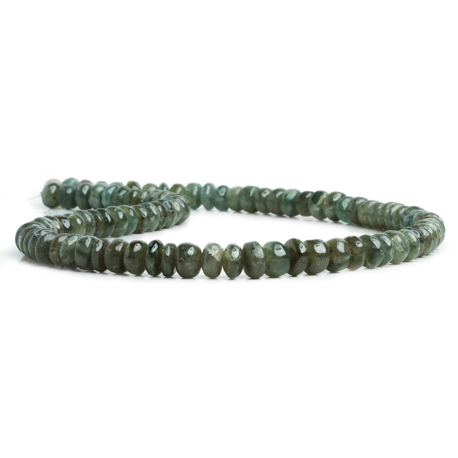 Moss Aquamarine Plain Rondelles 16 inches pcs - The Bead Traders