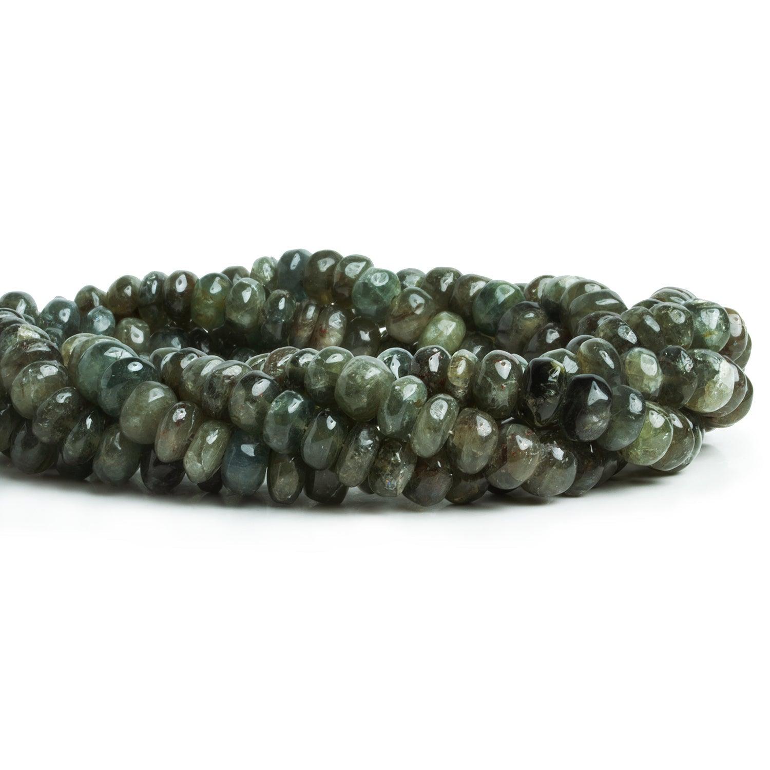 Moss Aquamarine Plain Rondelles 16 inches pcs - The Bead Traders
