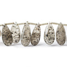 Moss Quartz Beads Faceted 16x7mm average Pears, 8 inch strand, 25 pcs - The Bead Traders