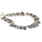 Moss Quartz Beads Faceted 16x7mm average Pears, 8 inch strand, 25 pcs - The Bead Traders