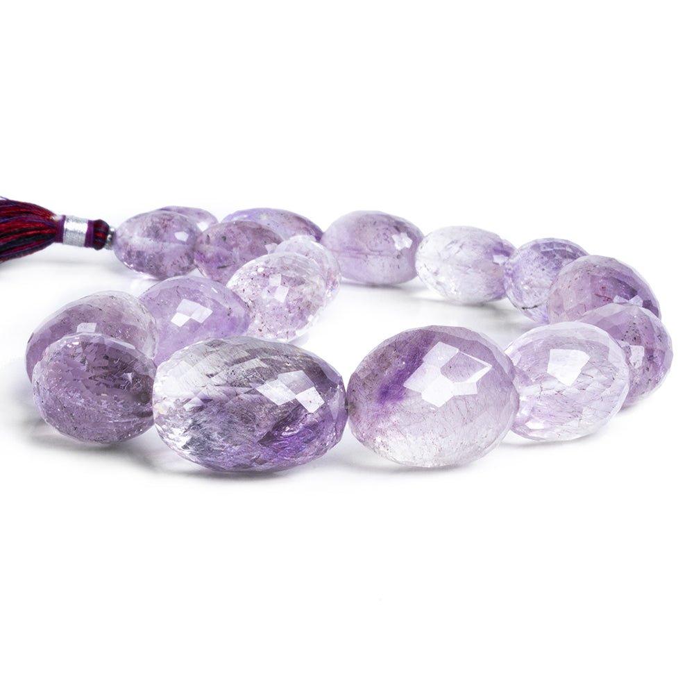 Mossy Amethyst Faceted Barrel Beads 15 inch 17 pieces - The Bead Traders