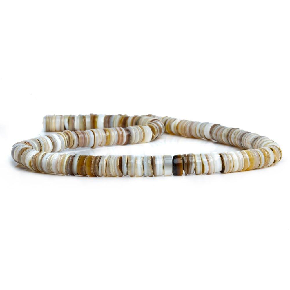 Mother of Pearl Plain Heishi Beads 16 inch 180 pieces - The Bead Traders