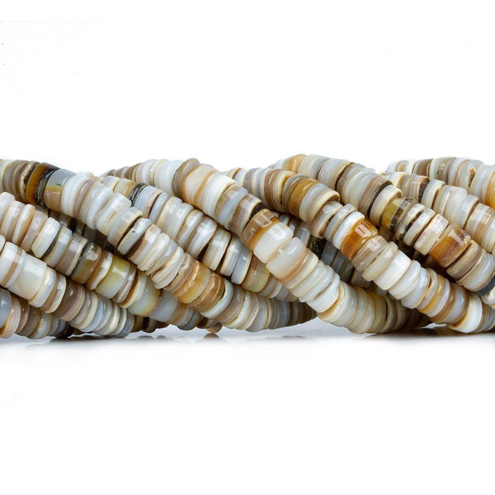 Mother of Pearl Plain Heishi Beads 16 inch 180 pieces - The Bead Traders