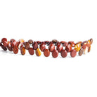 Moukaite Jasper Top Drilled Faceted Ovals 8 inch 50 pieces - The Bead Traders