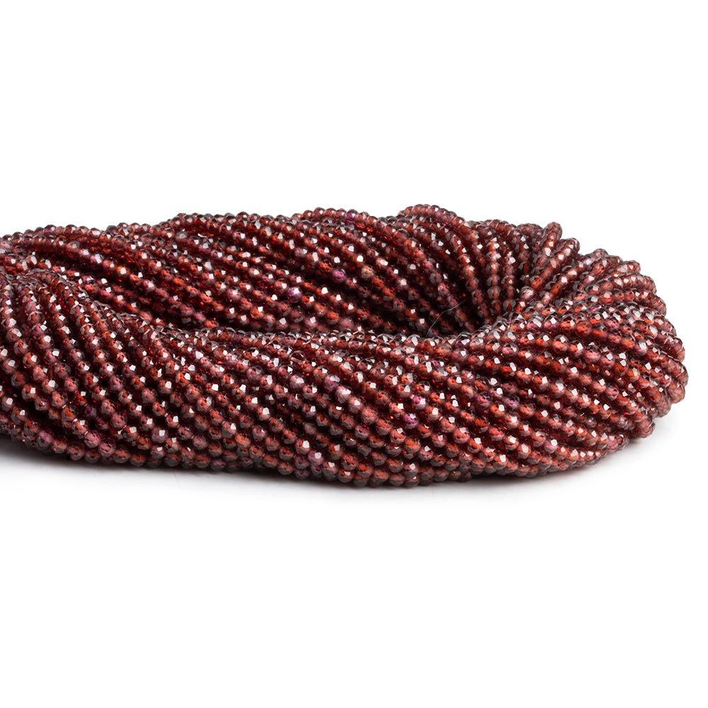 Mozambique Garnet Microfaceted Round Beads 12 inch 140 pieces - The Bead Traders
