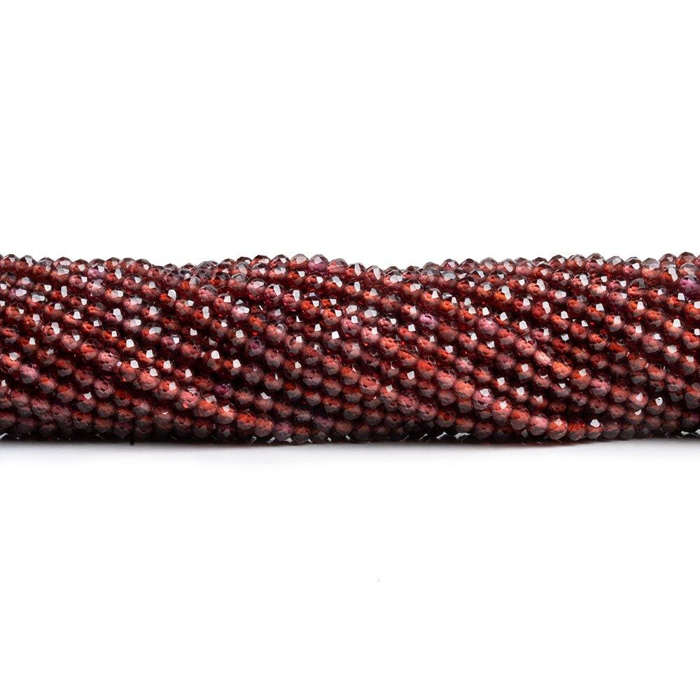 Mozambique Garnet Microfaceted Round Beads 12 inch 140 pieces - The Bead Traders