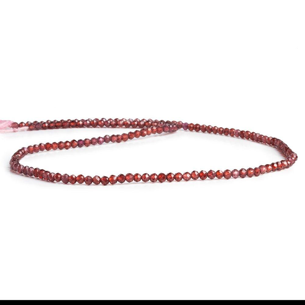 Mozambique Garnet Microfaceted Round Beads 12 inch 140 pieces - The Bead Traders