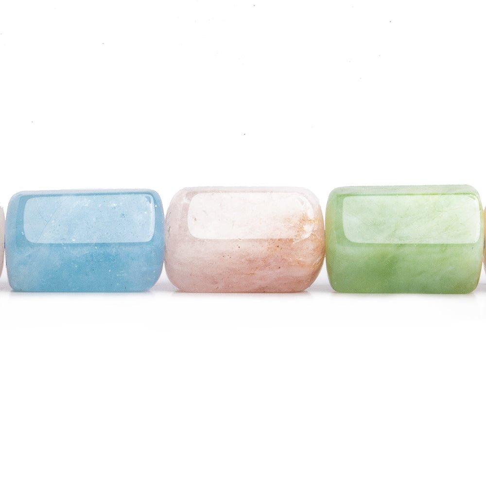 Multi Beryl Plain Hexagon Beads 16 inch 30 pieces - The Bead Traders