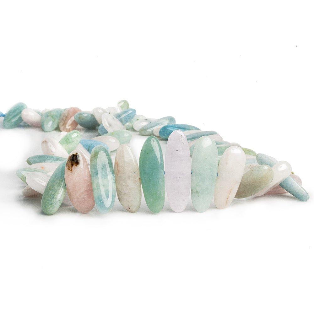 Multi Beryl Plain Nugget Beads 16 inch 55 pieces - The Bead Traders