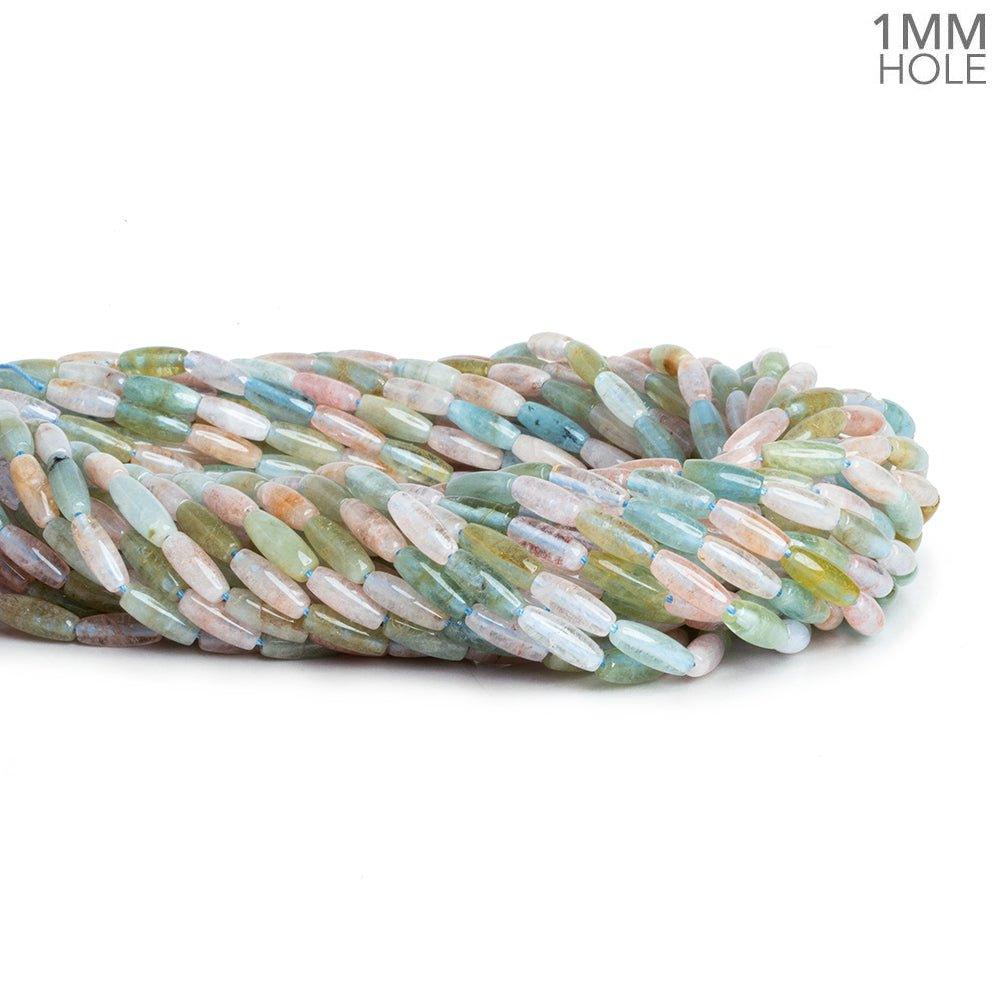 Multi Beryl Plain Rice Beads 16 inch 38 pieces - The Bead Traders