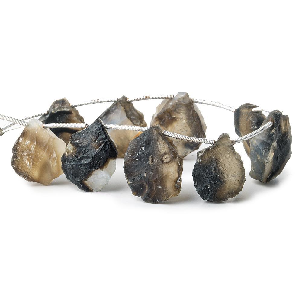 Multi Black & White Agate Tumbled Hammer Faceted Pear Beads 7 inch 11 pieces - The Bead Traders