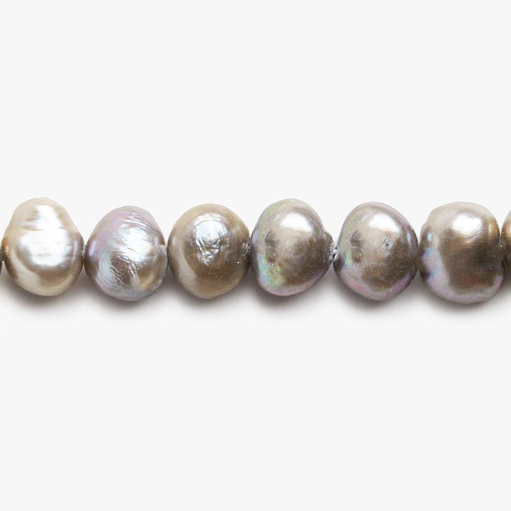 Multi Champagne Side Drilled flat sided Freshwater Pearls 16 inch 70 pieces 7x5mm - 8x5mm - The Bead Traders