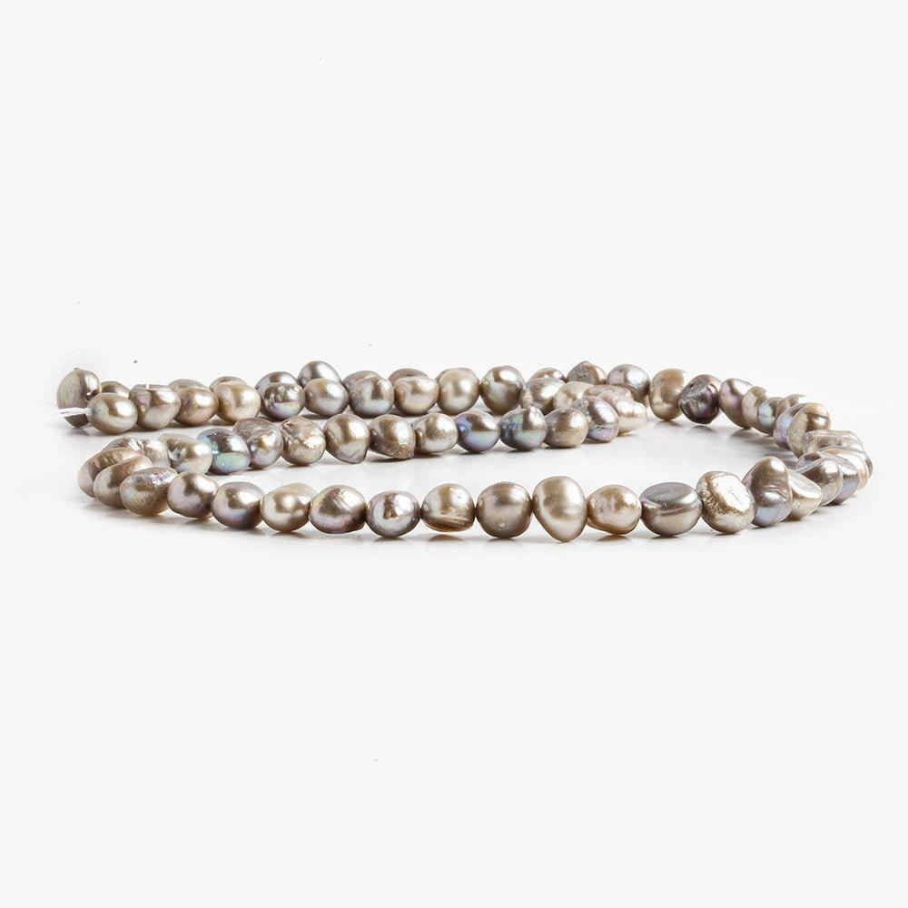Multi Champagne Side Drilled flat sided Freshwater Pearls 16 inch 70 pieces 7x5mm - 8x5mm - The Bead Traders