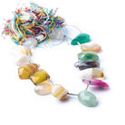 Multi Color Agate & Chalcedony faceted shape assortment 8 inch 12 pieces - The Bead Traders
