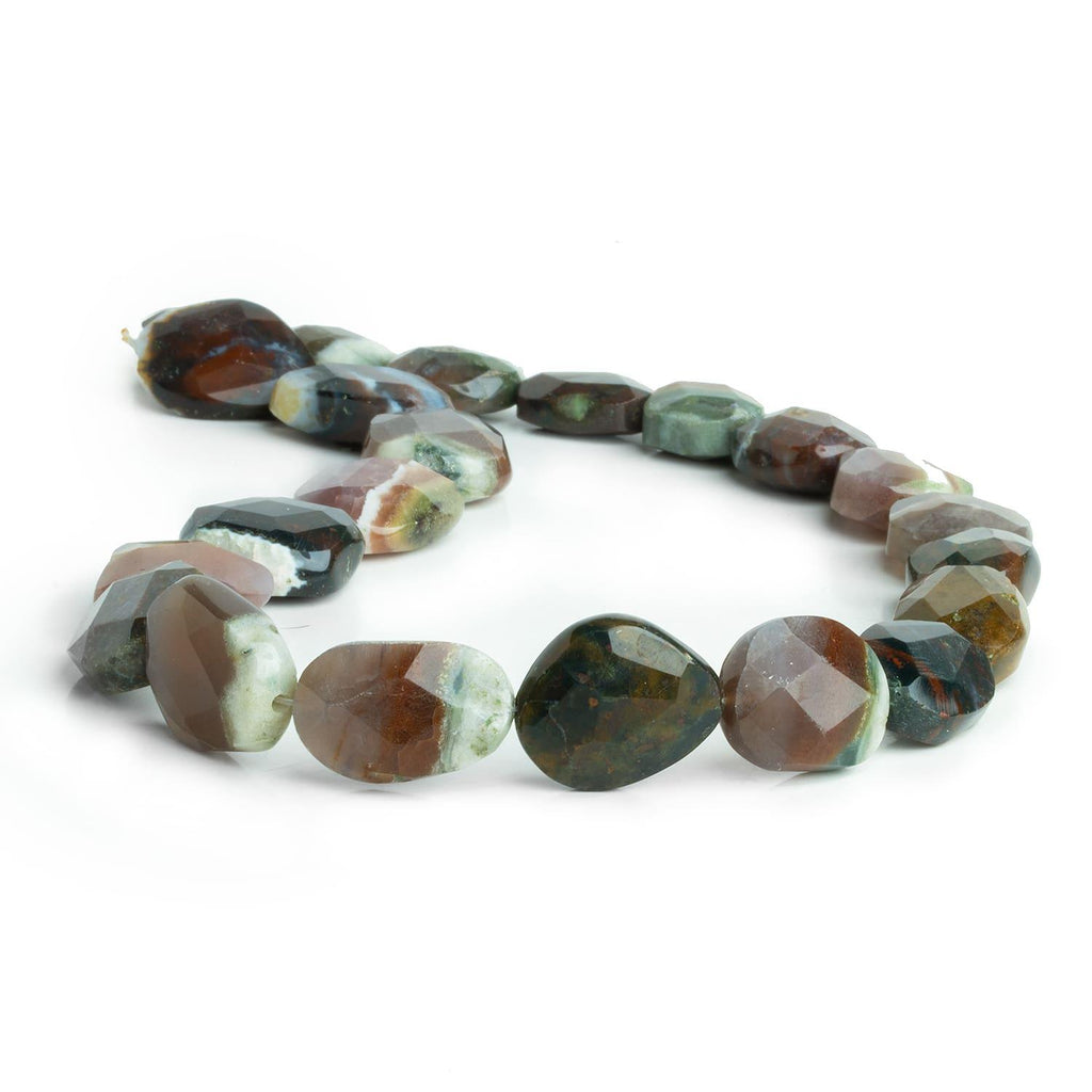 Multi Color Agate Faceted Nuggets 16 inch 17 beads - The Bead Traders